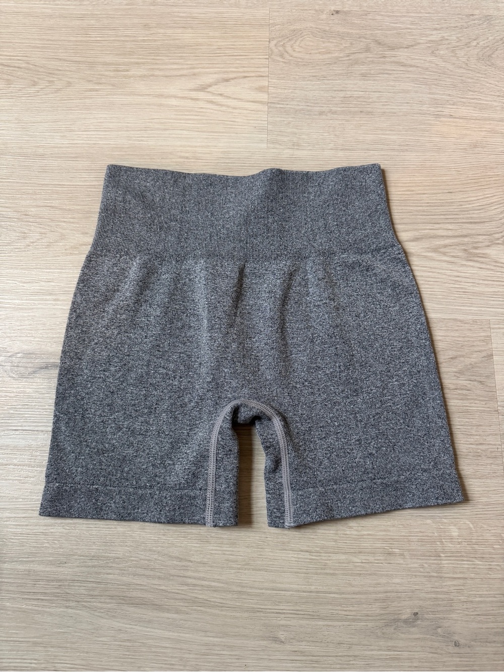 High-Rise Grey Stretch Bike Shorts